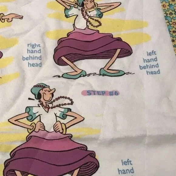 Olive Oyl Oil From Popeye Do The Macarena Vintage Wall Hanging Fabric Handmade